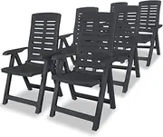 Garden Chair Reclining Garden Chairs 6 pcs Plastic Anthracite Patio Seating