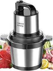 SOKANY 800 W Electric Kitchen Chopper with 4 L Stainless Steel Bowl, Multi Chopper with 2 Speed Levels, Meat Grinder with 4 Blades for Meat, Onions, Fruit, Vegetables