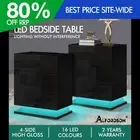 ALFORDSON 2x Bedside Table RGB LED Nightstand 3 Drawers 4 Side Gloss Black