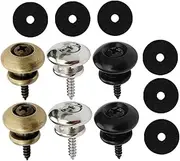 HYTROVE 6Pcs Guitar Strap Buttons Replacement Strap Locks for Acoustic Electric Guitars Easy to Install Buckle and Antique Guitar Strap