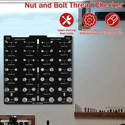 Nut and Bolt Thread Checker Set Aluminum Alloy 28 Thread Identifier Gauge qrVgN