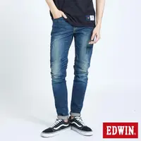 在飛比找momo購物網優惠-【EDWIN】男裝 503輕磨破窄管牛仔褲(中古藍)