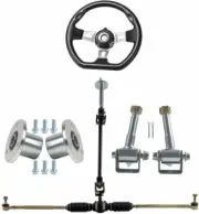 Steering Wheel Gear Rack Shaft Kit+Wheel Hub Spindle Stub Axle ATV Quad GoKart