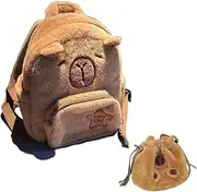 [Generic] Capybara Backpack For School, 2Pcs Set Cute Preppy Aesthetic Small Mini Y2k Backpack For Girls