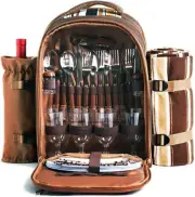Hap Tim Picnic Backpack Bag for 4 Person with Cooler Compartment, Detachable ...