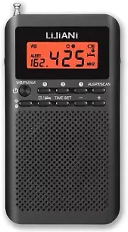 NOAA Weather AM FM Portable Radio Built in Speaker LCD Display Alarm Clock Timer
