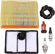 Yurefax Air Filter Cleaner Combo, for, TS700 TS800 Concrete Cut Off Saw Fuel Filter Line Spark Plug Decompression Valve Kit Lawn Mower Air Filter