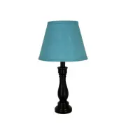 Black Cody Accent Lamp with Teal Clip-on Lamp Shade