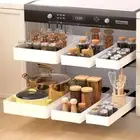 3/6x Kitchen Cabinet Pull Out Slide Drawer Organiser Rack Storage Holder Spices