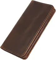 [DLUXCA] Handmade Men's Wallet Long Multi-Card Wallet Business Clutch Large-Capacity Wallet (Color : C, Size : 18 * 9 * 1.5m)
