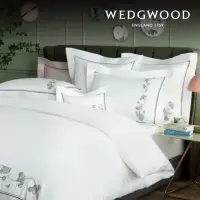 在飛比找momo購物網優惠-【WEDGWOOD】400織長纖棉刺繡 鬆緊床包-恬靜睡蓮(