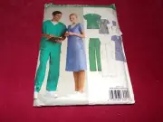 NEW LOOK #6634-ADULT MEDICAL - NURSE SCRUBS - DRESS & HAT PATTERN XS-XLG FF