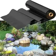 Black Pond Liner 0.13mm Durable Pond Underlay 3x4m 4x6m 5x8m 8x10m 10x15m Waterproof Pond Membrane for Outdoor Fish Ponds, Fountains and Water Gardens(4x10m(13.1x32.8ft))