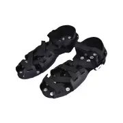 Ice Crampons Black Lawn Aerator Shoe Covers for Mountaineering Patio Hiking