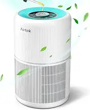 [AIRTOK] HEPA Air Purifier for Bedroom Home with Fragrance Sponges | 4-In-1 H13 True HEPA Air Filter for Smoke Dust Pollen Pet Dander Odors,99.97% Removal to 0.1 Microns | Ozone-Free, Night Light