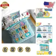 Complete Kids Bedding 7-Piece Set with Bluey Comforter & Sheets, Super Soft