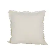 Maine & Crawford Ripley 50x50cm Waffle Cushion w/ Fringing - Cream