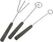 LALADEFIEE Ergonomic Handle Stainless Steel Dipping Forks 3-Piece Set for Chocolate Fondue Baking Needs