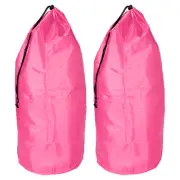 2pcs Extra Large Clothes Storage Drawstring Bag Clothing Organizer Bag, Pink