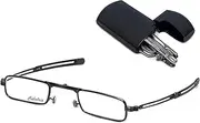 Original Patented Mini-Foldtm Folding Reading Glasses with Flip Top Hard Case