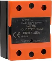 GEYA Solid State Relay DC-AC Single Phase SSR 25A Without Cover (DC Control AC,25A)