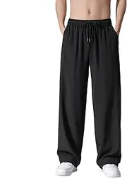 [Generic] Mens Lightweight Sweatpants Casual Gym Workout Runing Athletic Pants Stretch Loose Fit Open Bottom Drawstring Trousers