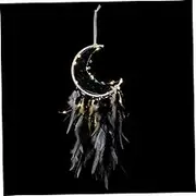 LIFKICH 1pc Moon Shaped Dream Catcher Net Decor Boho Wall Hanging Decor for Home Shop Bar Elegant Indoor Wall Adornment Unique Friends Family Compact with Fine Workmanship