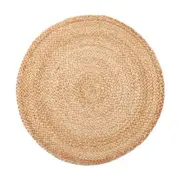 Set of 4 Jute Natural Braided Round Placemat 35 CM Tableware Willow