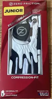 Zero Friction Junior Compression-Fit Golf Gloves Universal One Size New