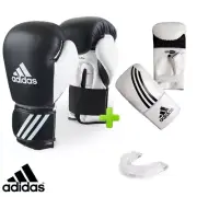 New! adidas Leather Boxing Gloves Set! Sparring Bag Gloves & Mouthguard