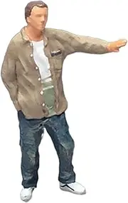 Abbraccia 1/64 Scale People Figure Tiny People Model Train Park Street People Figures DIY Crafts Resin for Micro Landscapes Layout, Khaki