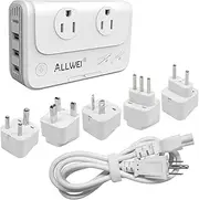 ALLWEI International Travel Adapter 220V to 110V Step Down Power Voltage Converter for Hair Straightener/Curling Iron, Universal Power Plug Adapter UK, US, AU, EU, IT, India ¦