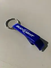 NEW (1) Bud Light Beer Bottle Metal Opener Key Chain Man Cave Party Bar Cap