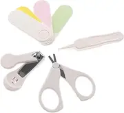 SHOWERORO Infant Grooming Kit Baby Nail Clipper Set Includes Scissors Tweezer Nail Clipper File Perfect for Boys Girls