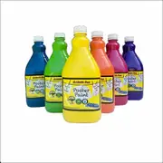 6 x 2 Litre Washable Kids Poster Paint Uv Fluro Glow with Free Pumps