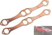 LYNSHINE 2PCS SBC Oval Port Copper Header Exhaust Gaskets EHG-02，Reusable for Chevy SB 327 305 383