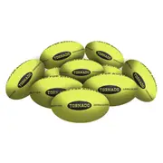 STRADIA "TORNADO" Size 3, 4, 5 Aussie Rules Ball – Premium Rubber – Superior Play Standard with Enduring Quality – Pack of 10 with FREE Mesh Storage Bag