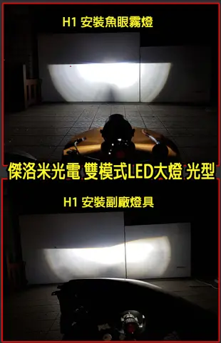 雙模式LED大燈 (驗車用鹵素燈色+公路用白光)雙色LED H1,H7,H11,9005,9006,D2H 傑洛米光電