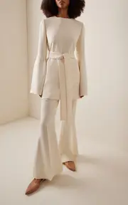 [Gabriela Hearst] Marsh Wool Crepe Flared Pants