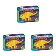 3x 48pc Mudpuppy Kids Mini Jigsaw Puzzle Toy 20x14.5cm Dinosaur Stegosaurus 4+