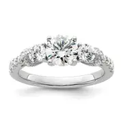 14k White Gold 3/4 Ct. Lab Grown Diamond VS/SI+ G+ 1 Ct. Center Engagement Ring