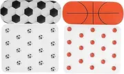 GOOHOCHY Hard Shell Leather Students Eyeglass Box Soccer Basketball Pattern Case Cleaning Cloth Sturdy Sunglasses Case for Glasses
