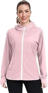 [GAIGEO] Light Pink Rash Guard for Women Swim Long Sleeve Hoodie SPF 50 Sun Shirts UV Rashguard S