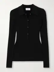 [16ARLINGTON] 16ARLINGTON - Cisca Ribbed-knit Sweater - Black - small small Black