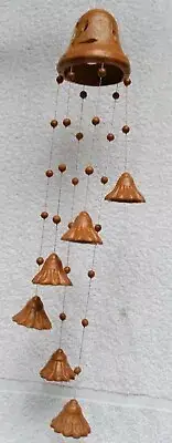 Handmade Hanging Mini Clay Bell Shape Wind Catcher Home Décor Wind Chime