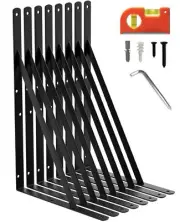 8 Pack 14 Inch Shelf Brackets & Supports, Large Wall Brackets for Garage Storage