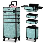 Byootique 4in1 Rolling Makeup Train Case Cosmetic Organizer Wheel CB Vitality
