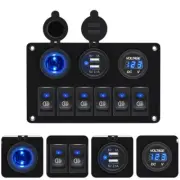 LED Waterproof 6 Gang Blue Switch Rocker Circuit Panel Breaker Car Marine Boat (for: Renault)