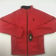Spyder Mens Medium Racing Red Full Zip Fleece Lined HWT Jacket Coat NWT $169
