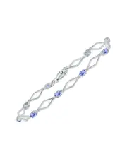 Silver 1.60 ct. tw. Diamond & Tanzanite Bracelet